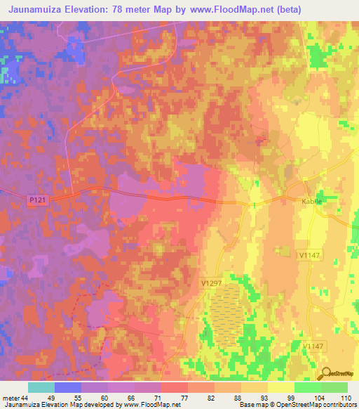 Jaunamuiza,Latvia Elevation Map