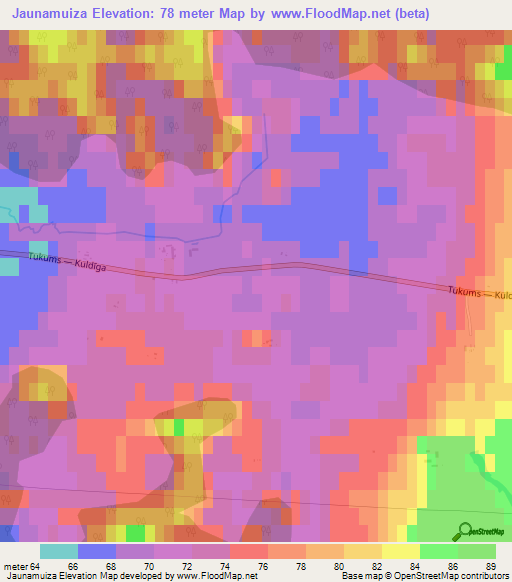 Jaunamuiza,Latvia Elevation Map