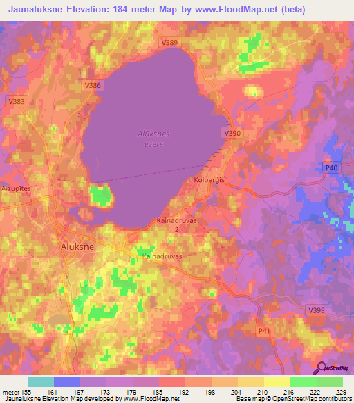 Jaunaluksne,Latvia Elevation Map