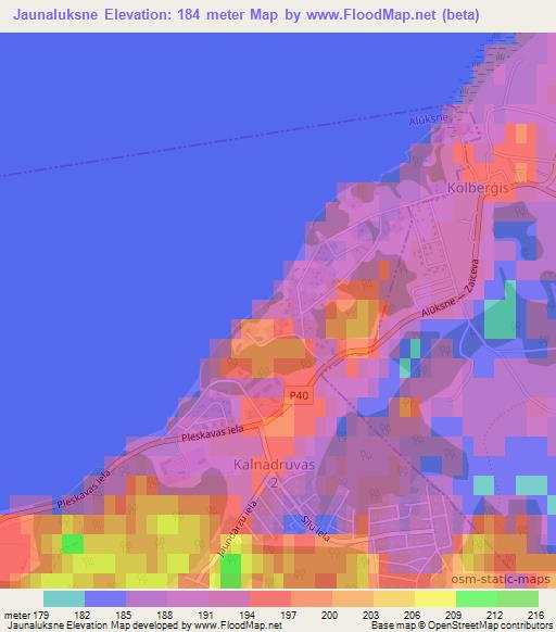 Jaunaluksne,Latvia Elevation Map