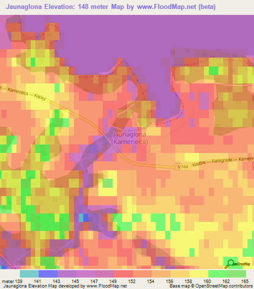 Jaunaglona,Latvia Elevation Map