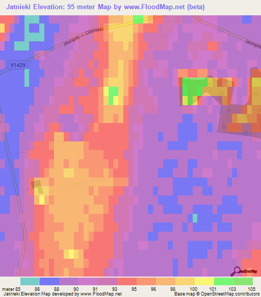 Jatnieki,Latvia Elevation Map