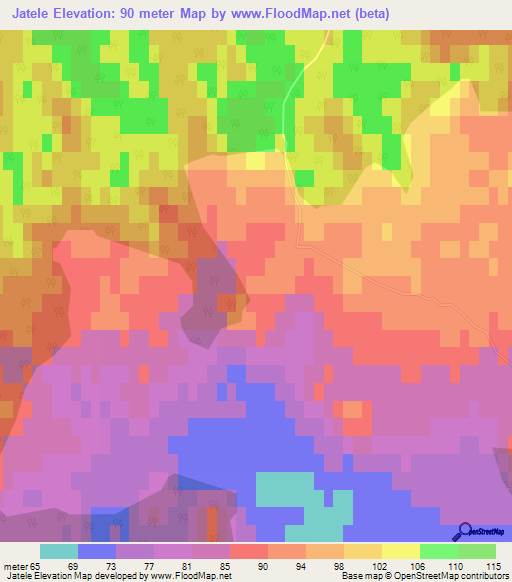 Jatele,Latvia Elevation Map