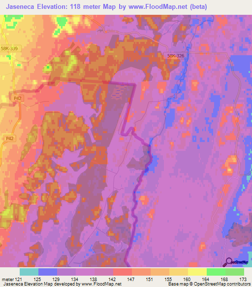 Jaseneca,Latvia Elevation Map