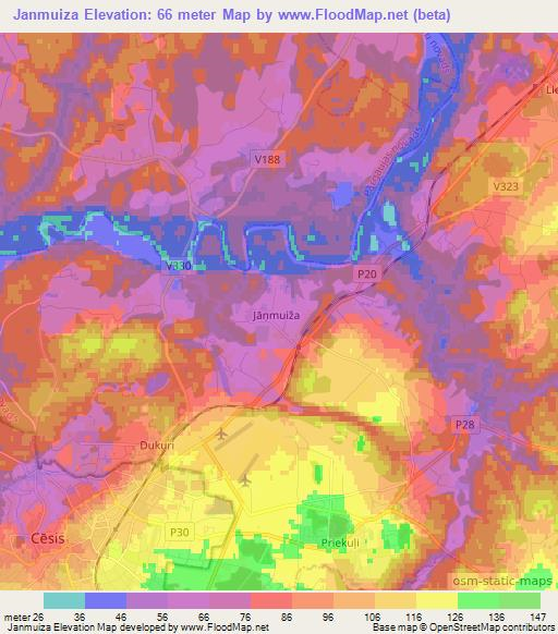 Janmuiza,Latvia Elevation Map