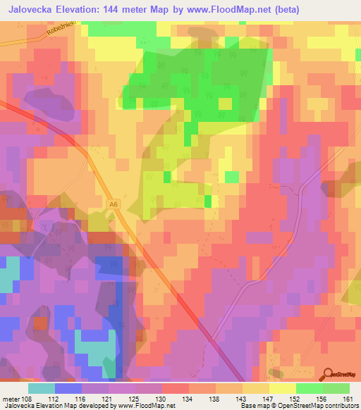 Jalovecka,Latvia Elevation Map