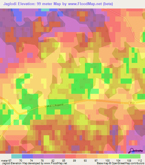 Jaglodi,Latvia Elevation Map