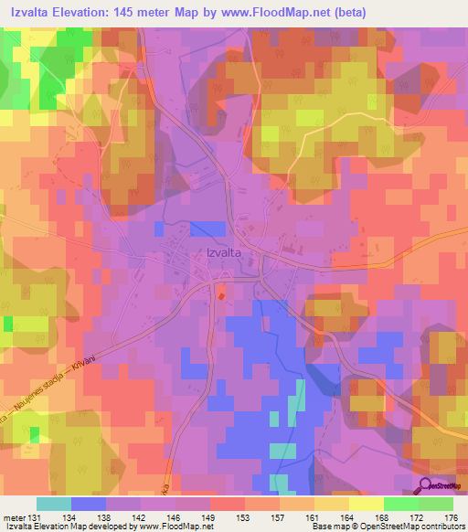 Izvalta,Latvia Elevation Map