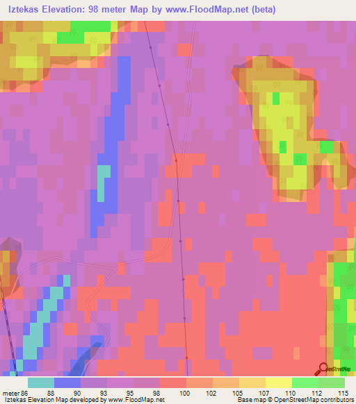 Iztekas,Latvia Elevation Map