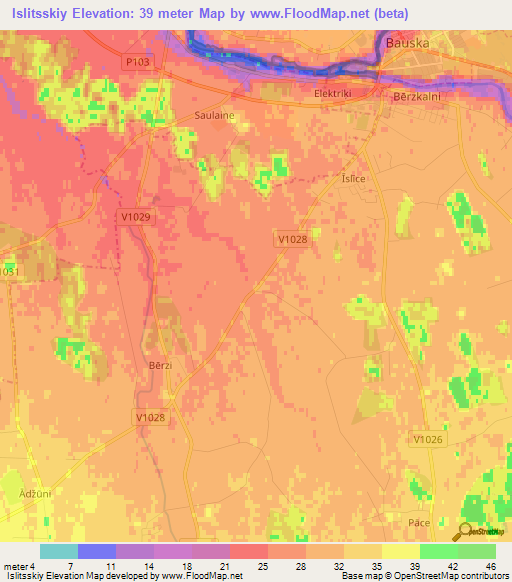 Islitsskiy,Latvia Elevation Map