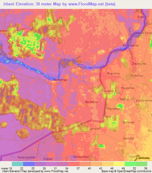 Irbeni,Latvia Elevation Map