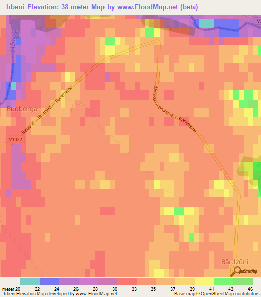 Irbeni,Latvia Elevation Map