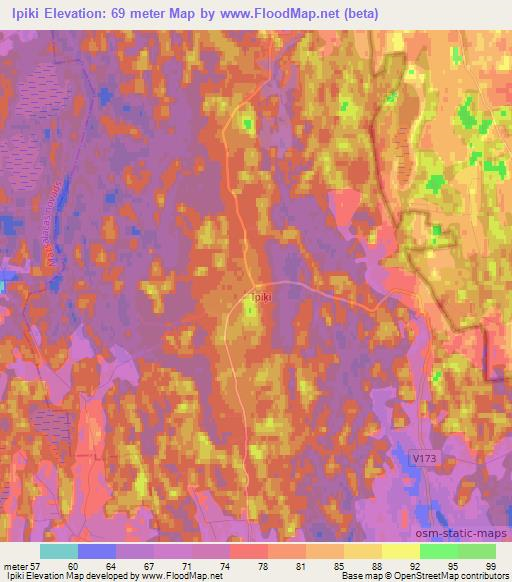 Ipiki,Latvia Elevation Map