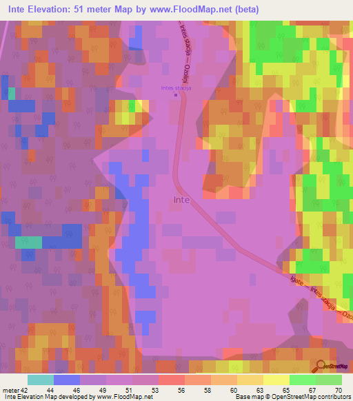 Inte,Latvia Elevation Map