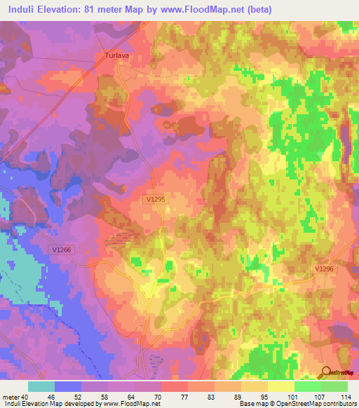 Induli,Latvia Elevation Map