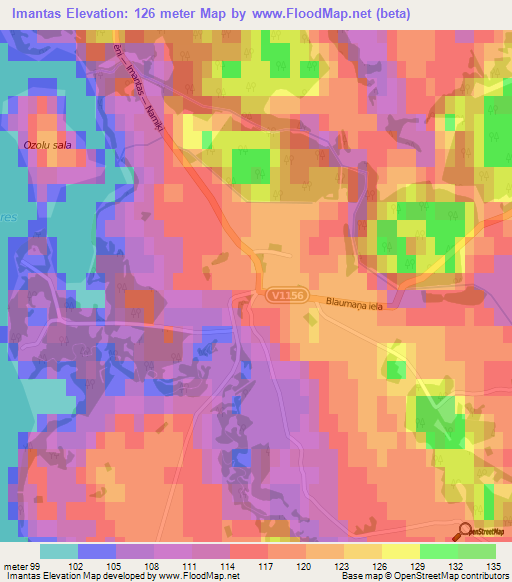 Imantas,Latvia Elevation Map