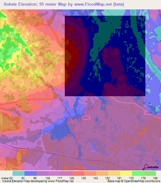 Ilukste,Latvia Elevation Map