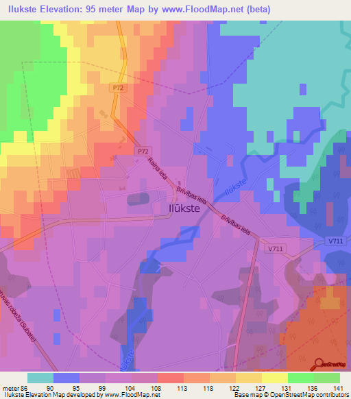 Ilukste,Latvia Elevation Map