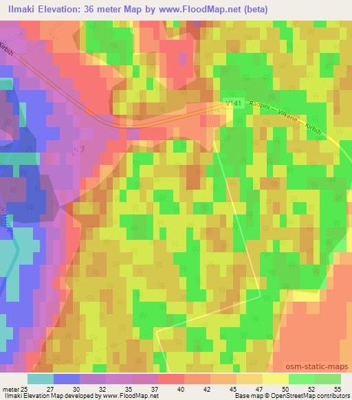 Ilmaki,Latvia Elevation Map