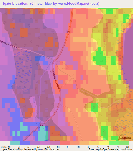 Igate,Latvia Elevation Map