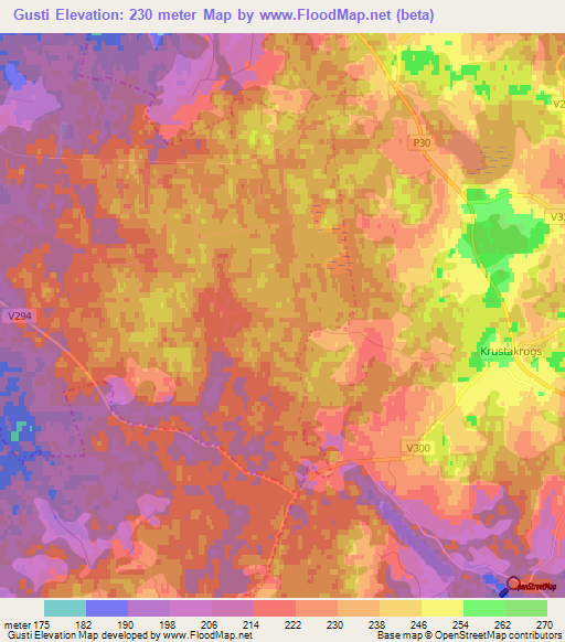 Gusti,Latvia Elevation Map