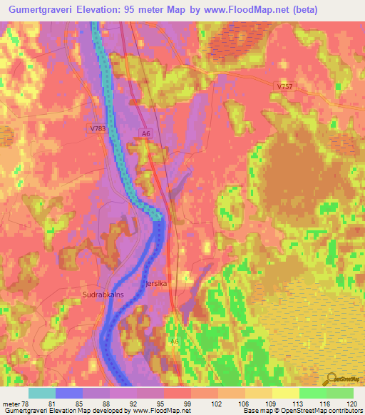 Gumertgraveri,Latvia Elevation Map