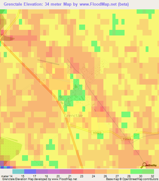 Grenctale,Latvia Elevation Map