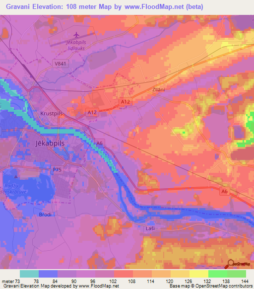 Gravani,Latvia Elevation Map