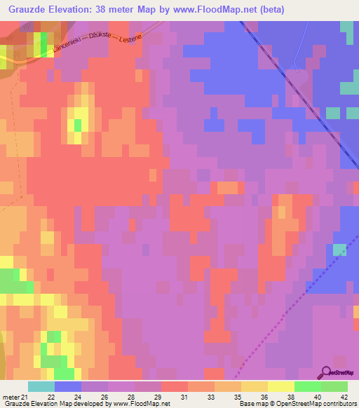 Grauzde,Latvia Elevation Map