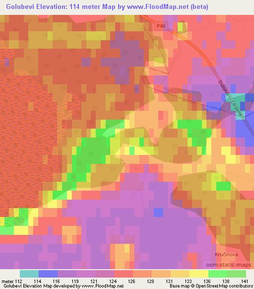 Golubevi,Latvia Elevation Map