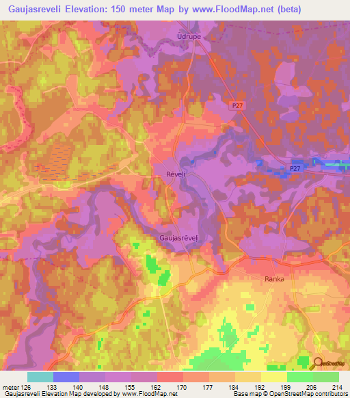 Gaujasreveli,Latvia Elevation Map