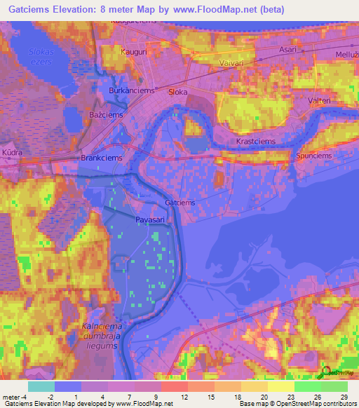 Gatciems,Latvia Elevation Map