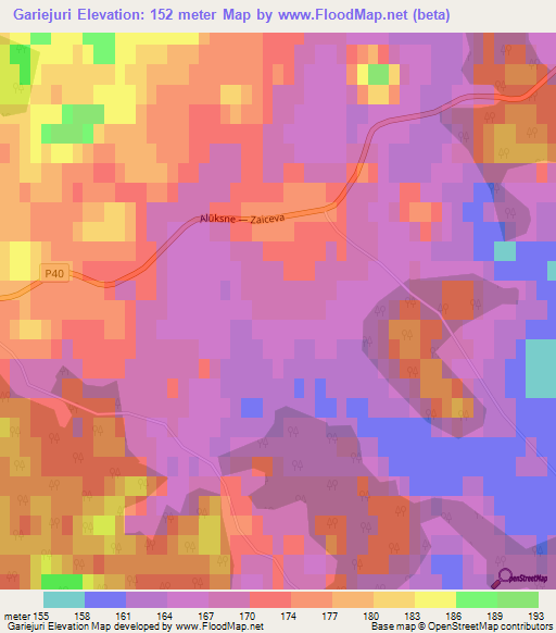 Gariejuri,Latvia Elevation Map