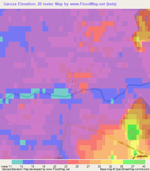 Garoza,Latvia Elevation Map