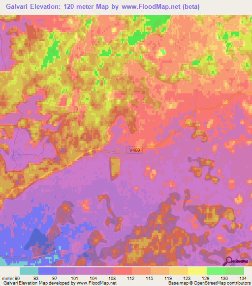 Galvari,Latvia Elevation Map