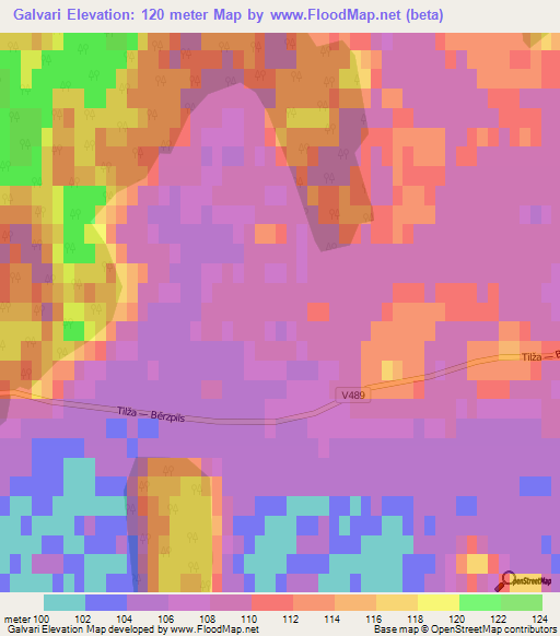 Galvari,Latvia Elevation Map