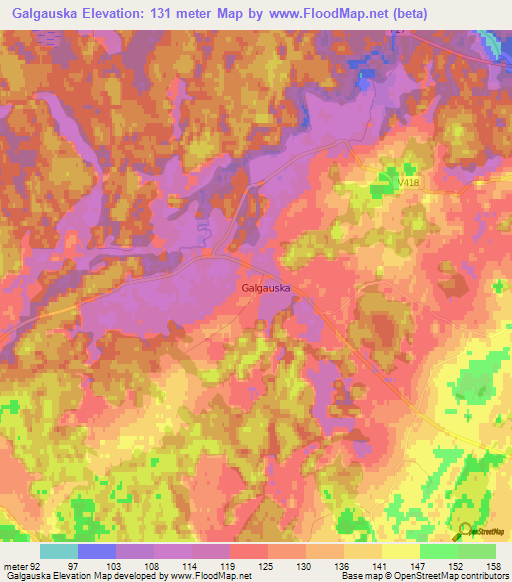 Galgauska,Latvia Elevation Map