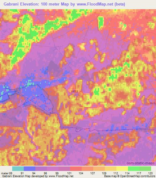 Gabrani,Latvia Elevation Map