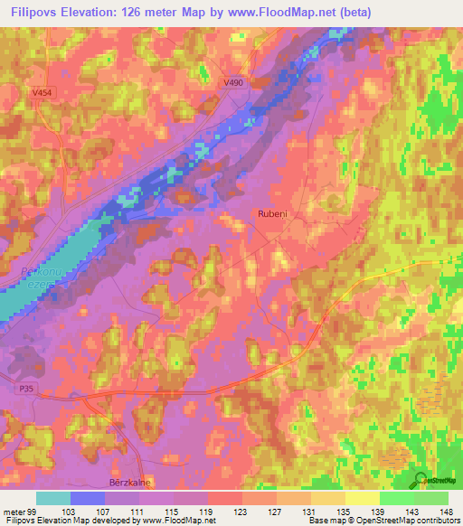 Filipovs,Latvia Elevation Map