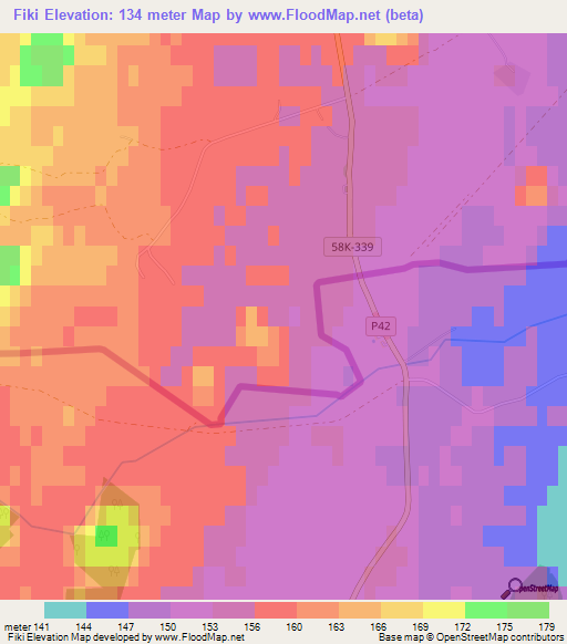 Fiki,Latvia Elevation Map