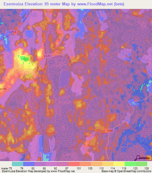 Ezermuiza,Latvia Elevation Map