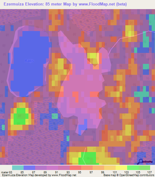 Ezermuiza,Latvia Elevation Map