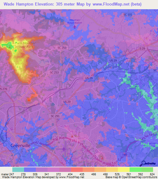 Wade Hampton,US Elevation Map