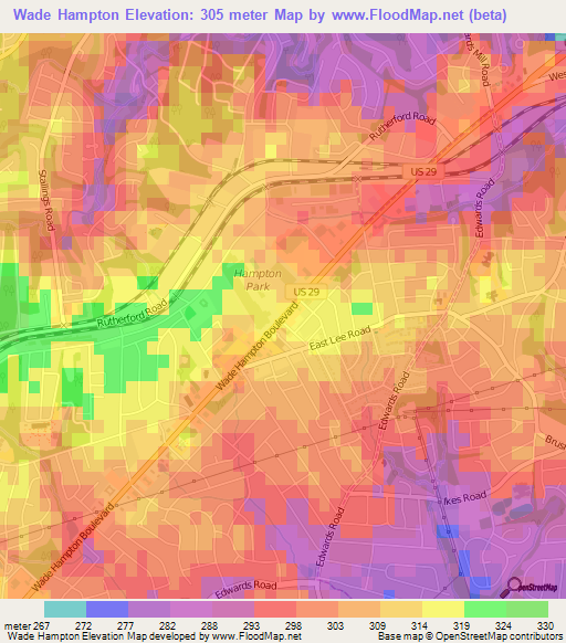 Wade Hampton,US Elevation Map