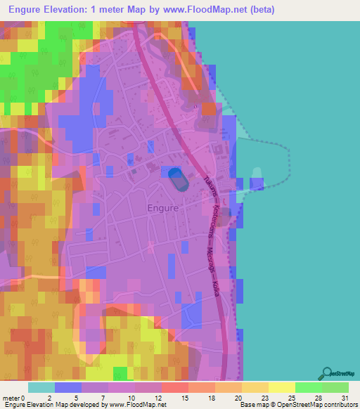 Engure,Latvia Elevation Map