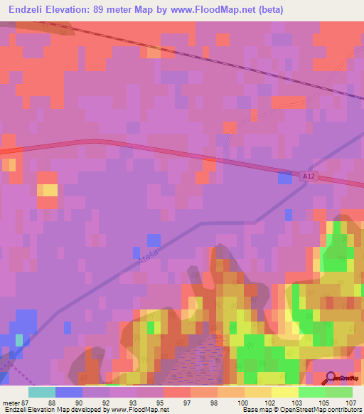 Endzeli,Latvia Elevation Map