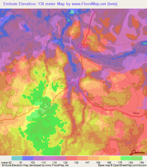 Embute,Latvia Elevation Map