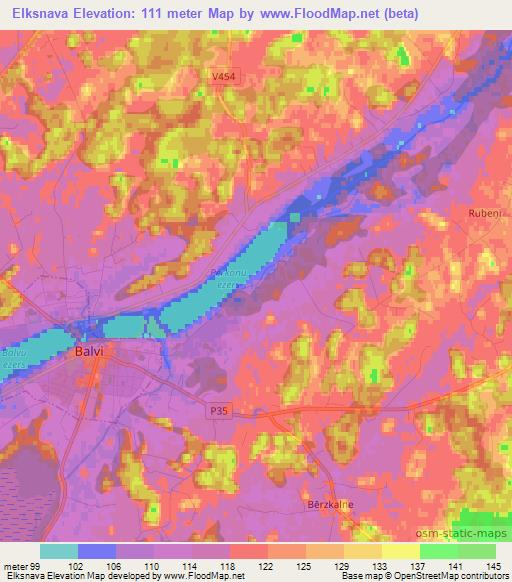 Elksnava,Latvia Elevation Map