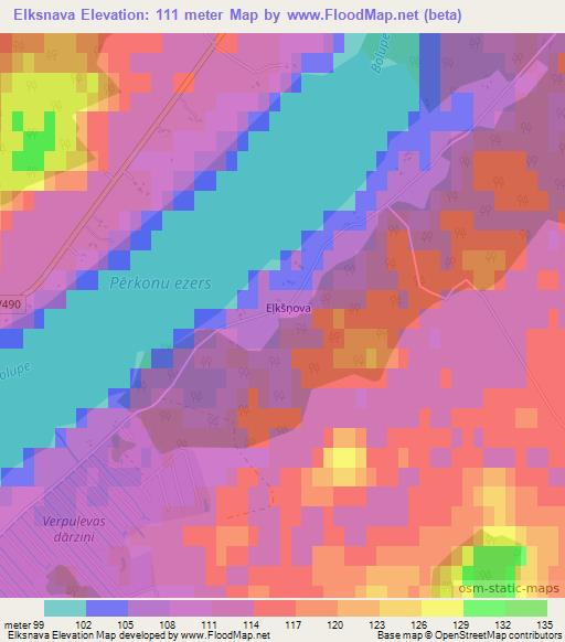 Elksnava,Latvia Elevation Map