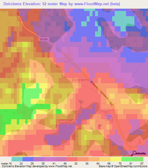 Dzirciems,Latvia Elevation Map
